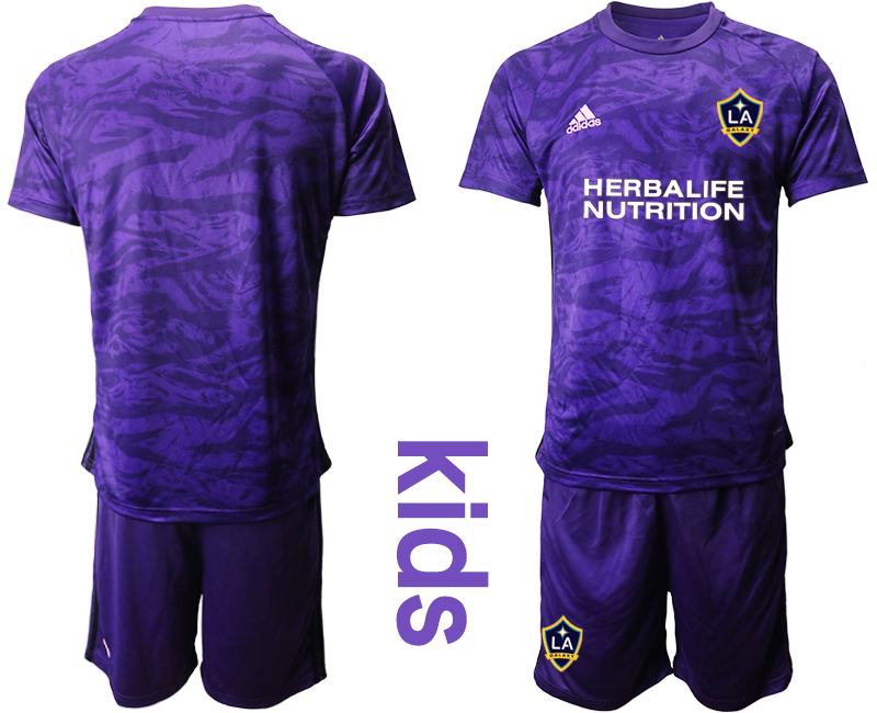 Cheap Youth 2020-2021 club Los Angeles Galaxy purple goalkeeper blank Soccer Jerseys